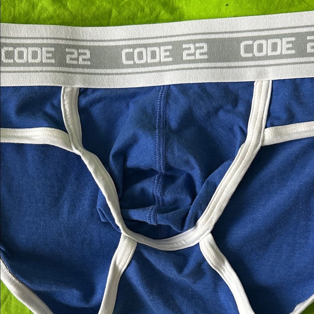 Code 22 Men's Blue Briefs - Picture 2 of 4